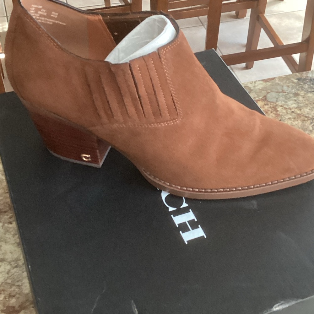 Coach Women's Brown Suede Heeled Boots